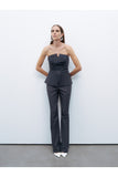 Nocturne Minimalist Straplez Crop Top - Günlük & Şık Kombinler