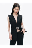 Nocturne Minimalist Yüksek Bel Geniş Paça Kadın Pantolon - Modern Tasarım