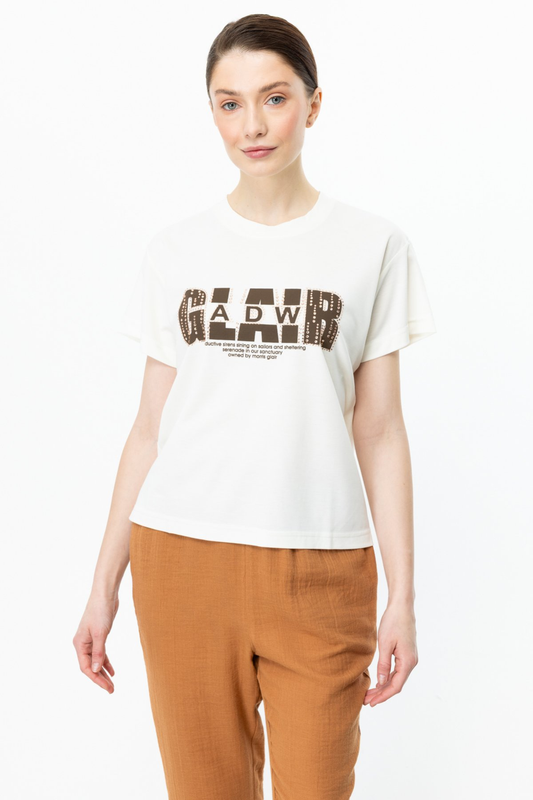 On Minimalist Kadın Bluz - Kısa Kol Yuvarlak Yaka Oversize
