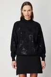 Ten Stone Embellished High Collar Knit Sweater 26KON60323