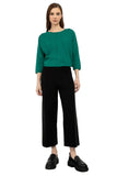 On Kadın Minimalist Midi Crop Pantolon - Yüksek Bel Geniş Paça