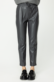 On Kadın Minimalist Deri Look Midi Pantolon - Yüksek Bel - Bağcıklı
