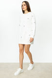 On Minimalist Stone Detail Long Sleeve Mini Dress - Everyday Chic