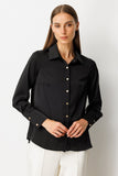 Button-Front Satin Shirt Ekol