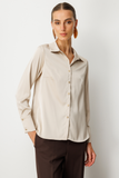 Button-Front Satin Shirt Ekol