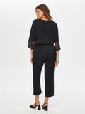 Women's Slim Fit Trousers with Holes in the Hem - Faik Sönmez