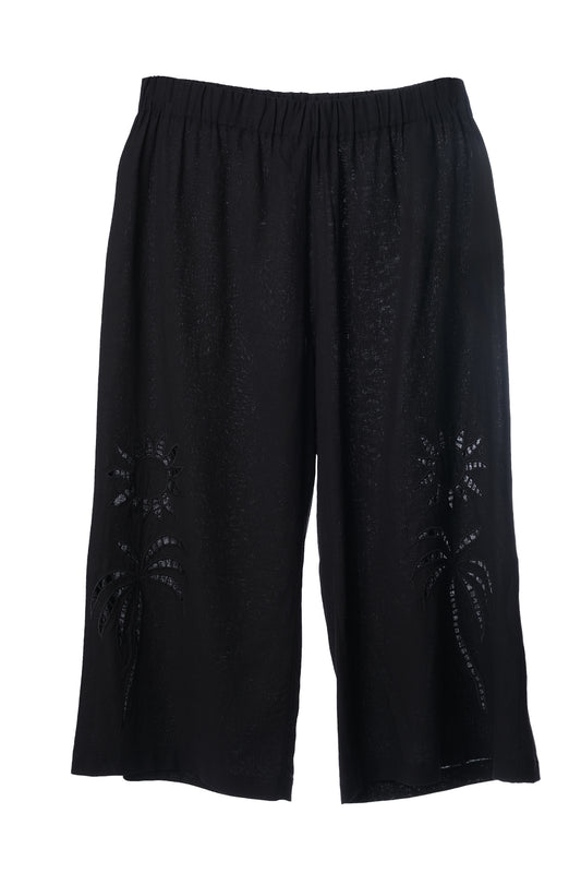 Faik Sönmez Minimalist Keten Midi Kırpılmış Pantolon - Yazlık