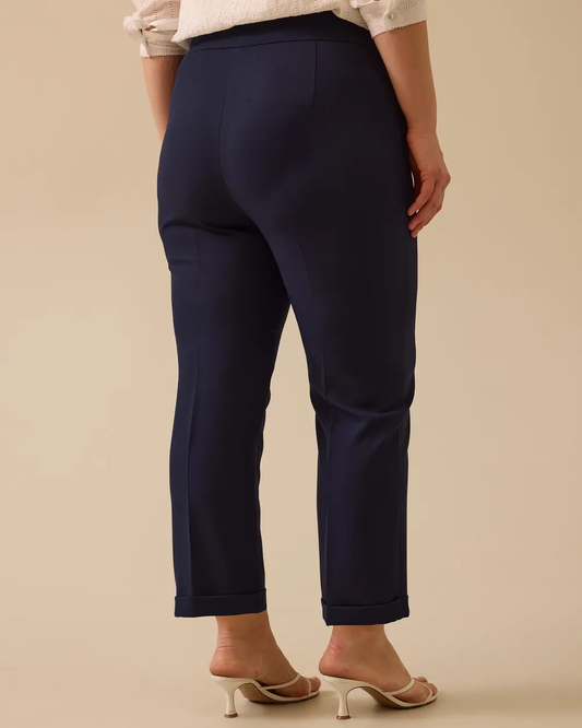 Plus Size Gala-Xi Double Hem Trousers with Gathered Waist