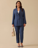 Gala-xi Minimalist Yüksek Bel Regular Fit Keten Kadın Pantolon - Günlük