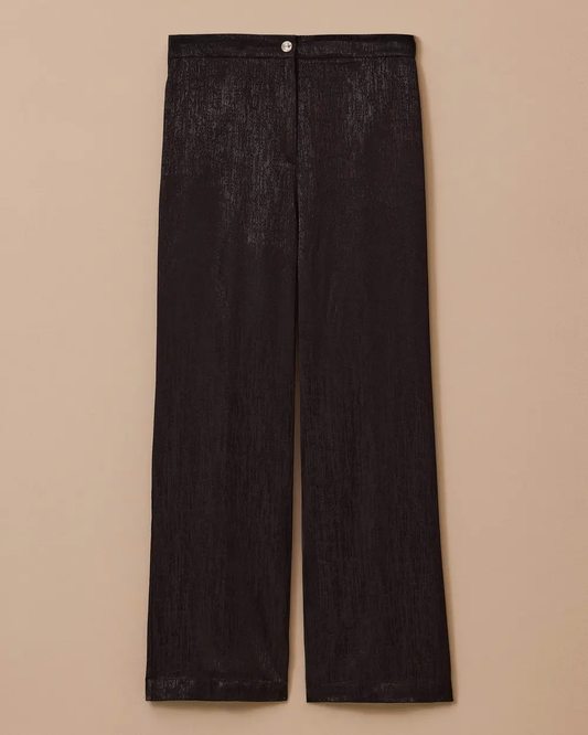 Plus size shiny textured wide leg trousers Gala-Xi