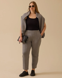 Plus size ankle-length trousers with stripe detail Gala-Xi