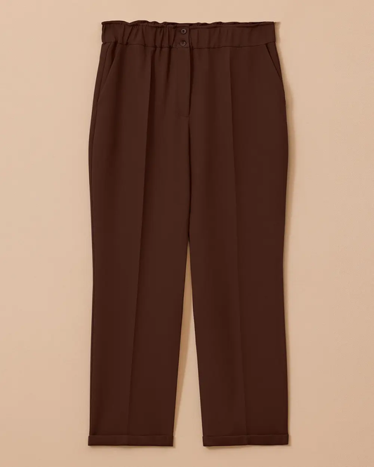 Plus size elastic waist ankle length trousers Gala-Xi