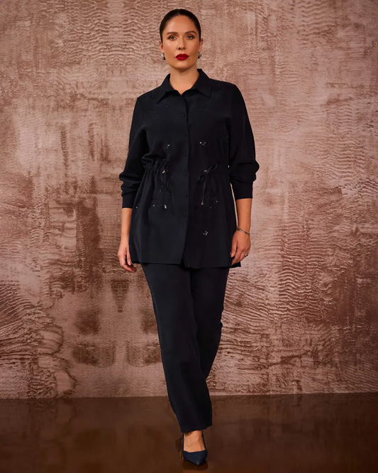 Plus size full-length classic fit trousers with pockets Gala-Xi