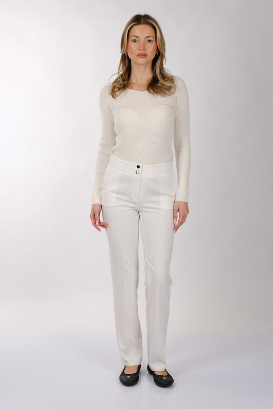 Modiva Minimalist Yüksek Bel Regular Fit Kadın Pantolon - Günlük & İş