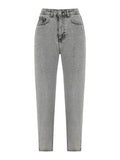 Nocturne Minimalist Taş Detaylı Midi Mom Jean Kadın Pantolon