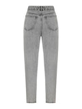 Nocturne Minimalist Taş Detaylı Midi Mom Jean Kadın Pantolon