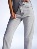Nocturne Minimalist Taş Detaylı Midi Mom Jean Kadın Pantolon