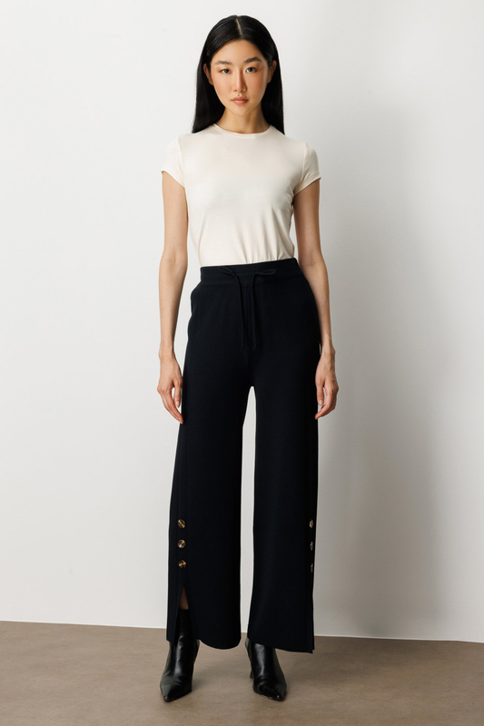 Buttoned Knit Trousers