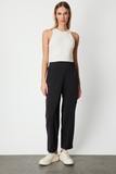 Button Detail Wide Leg Trousers On