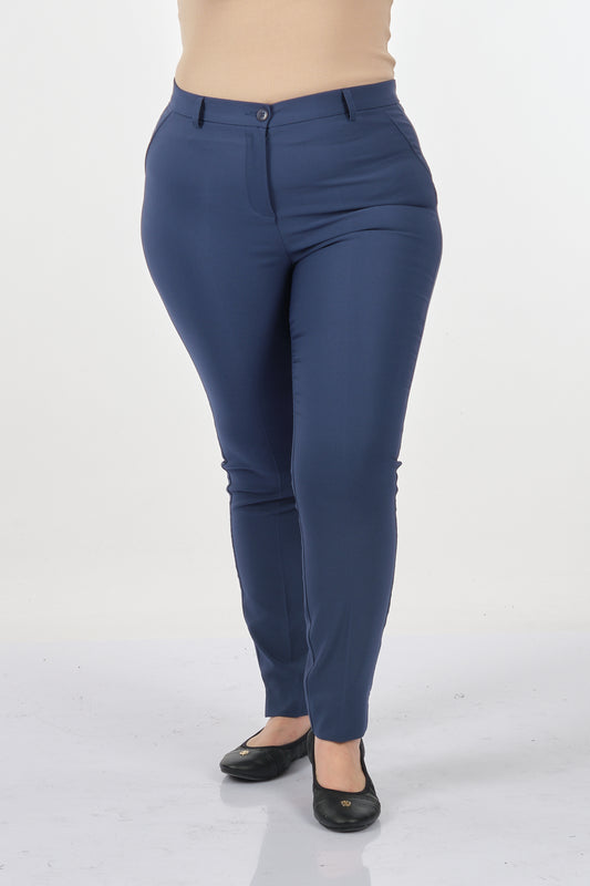 Seleste Minimalist Yüksek Bel Dar Paça Kadın Pantolon - Günlük & İş