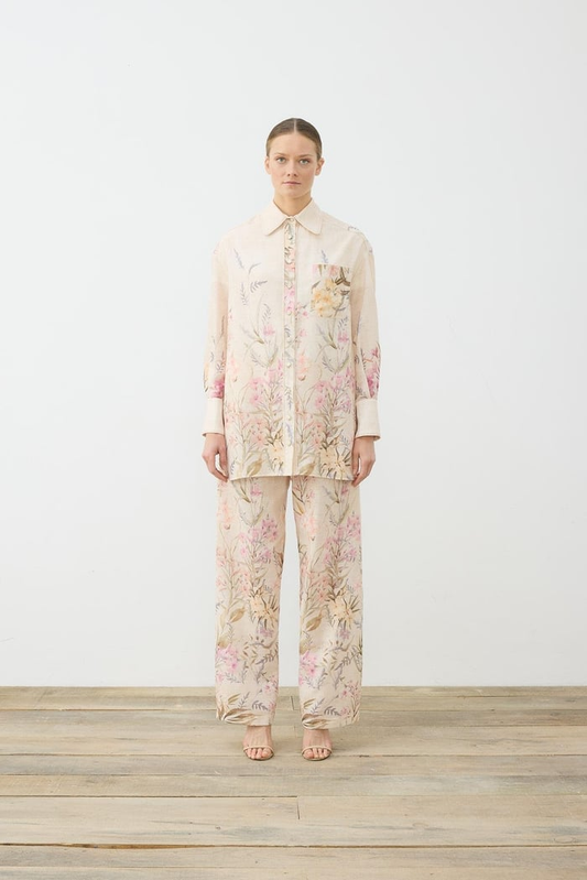 Flora Patterned Linen Trouser Suit Tailor Shop