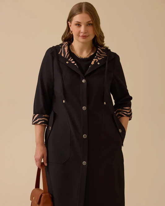 Plus size lined trench coat with pockets Gala-Xi