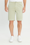 Regular Fit, Normal Cut, Elastic Waist Detail, Light Green Cotton Stretch Chino Shorts