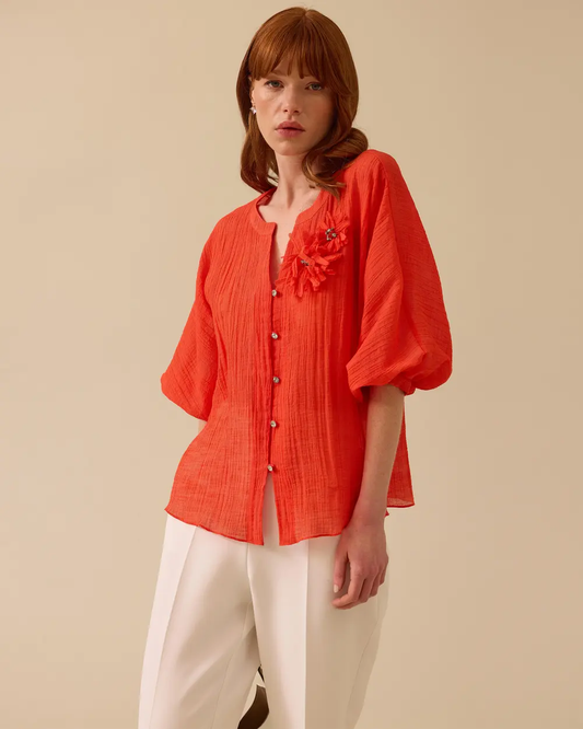 Seçil Oversize Yarasa Kol Bluz - Minimalist Günlük Tarz
