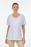 Seçil Kadın Oversize V Yaka Kısa Kol Minimalist T-Shirt - Günlük Kullanım