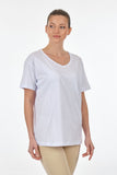 Seçil Kadın Oversize V Yaka Kısa Kol Minimalist T-Shirt - Günlük Kullanım