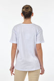 Seçil Kadın Oversize V Yaka Kısa Kol Minimalist T-Shirt - Günlük Kullanım