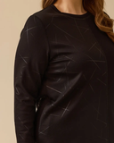 Büyük Beden Desen Detaylı Sweatshirt Gala-Xi