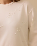 Plus Size Embroidered Beaded Sweatshirt Gala-Xi