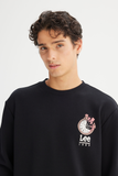 Regular Fit Crew Neck Printed Sweatshirt Lee