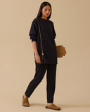 fermuar detaylı yuvarlak yaka sweatshirt Scl