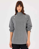 Stand-collar sweatshirt with button detail Scl