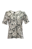 Canel Minimalist Plant Pattern Short Sleeve Women's T-Shirt - Regular Fit