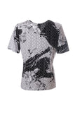 Crew Neck Patterned Short Sleeve T-Shirt Cnl