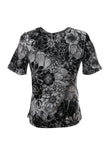 Canel Minimalist Floral Print Short Sleeve Regular Fit Women's T-Shirt - For Everyday Outfits