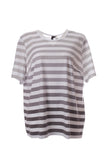 Canel Oversize Striped Minimalist Women's T-Shirt - Short Sleeve Casual
