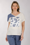 Daido Oversize V Yaka Kısa Kol Kadın T-Shirt - Minimalist Stil