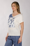 Daido Oversize V Yaka Kısa Kol Kadın T-Shirt - Minimalist Stil