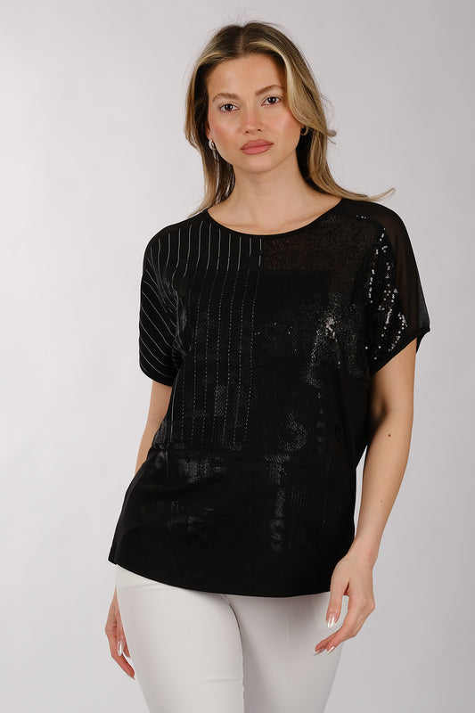 Daido Oversize Pullu Minimalist Kadın Tişört - Kısa Kol