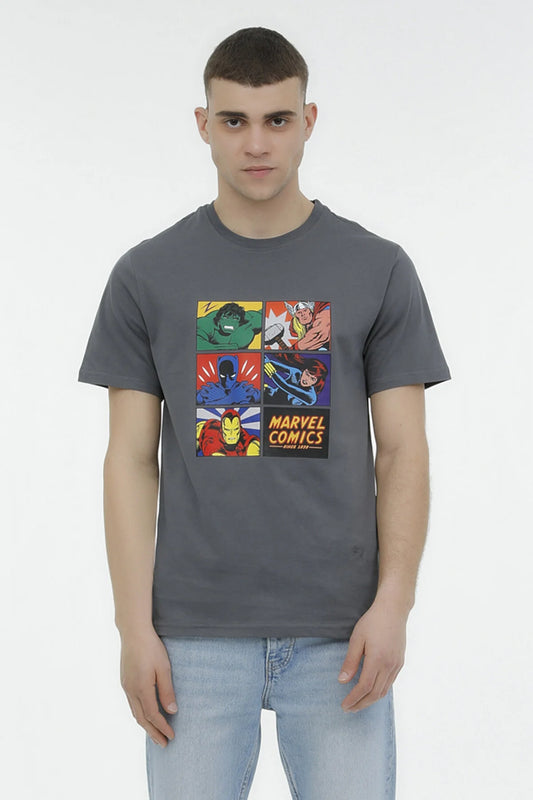 Lumberjack Marvel Comics Baskılı Erkek Regular Fit Kısa Kol T-Shirt - Günlük Stil