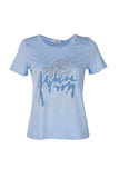 Vedi Minimalist Taş Detaylı Kadın T-Shirt - Kısa Kol Yuvarlak Yaka