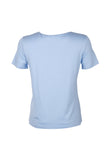 Vedi Minimalist Taş Detaylı Kadın T-Shirt - Kısa Kol Yuvarlak Yaka