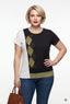 Vedi-bb Kadın Bisiklet Yaka Argyle Desenli Pamuk Karışımlı Kısa Kollu T-Shirt 26XY7098
