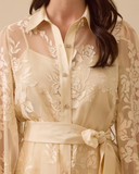 Transparent set with patterned slip blouse by Seçil