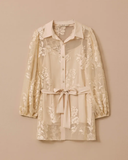 Transparent set with patterned slip blouse by Seçil