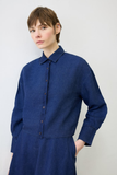 Denim Effect Linen Skirt Suit Tailor Shop